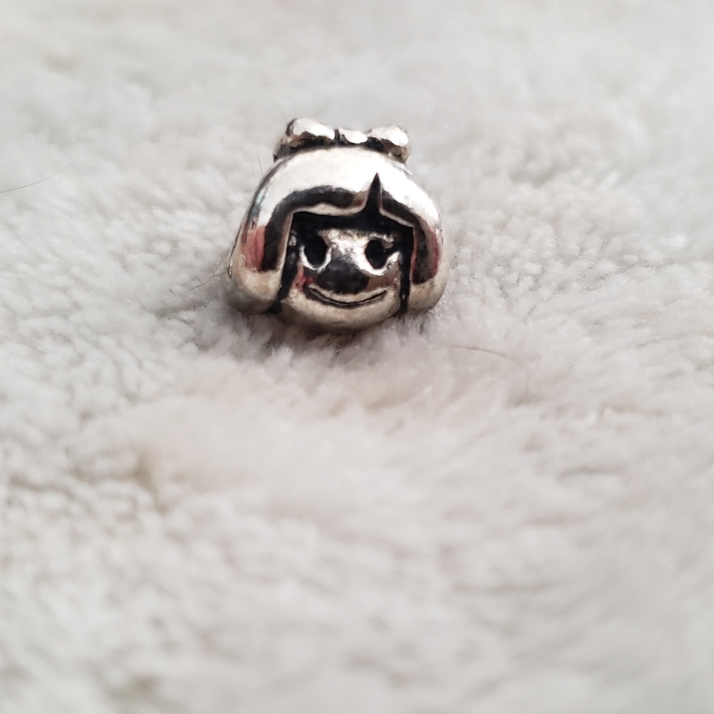 2/ $15 Vintage Silver Girl W Bow Charm Pandora Like
